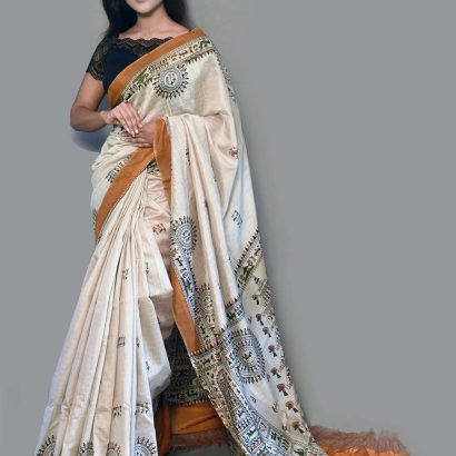 Buy Premium Quality Traditional White & Red Colour Handloom Pure Cotton  Sarees With All Over Hand Waving & Unstitched Blouse Piece