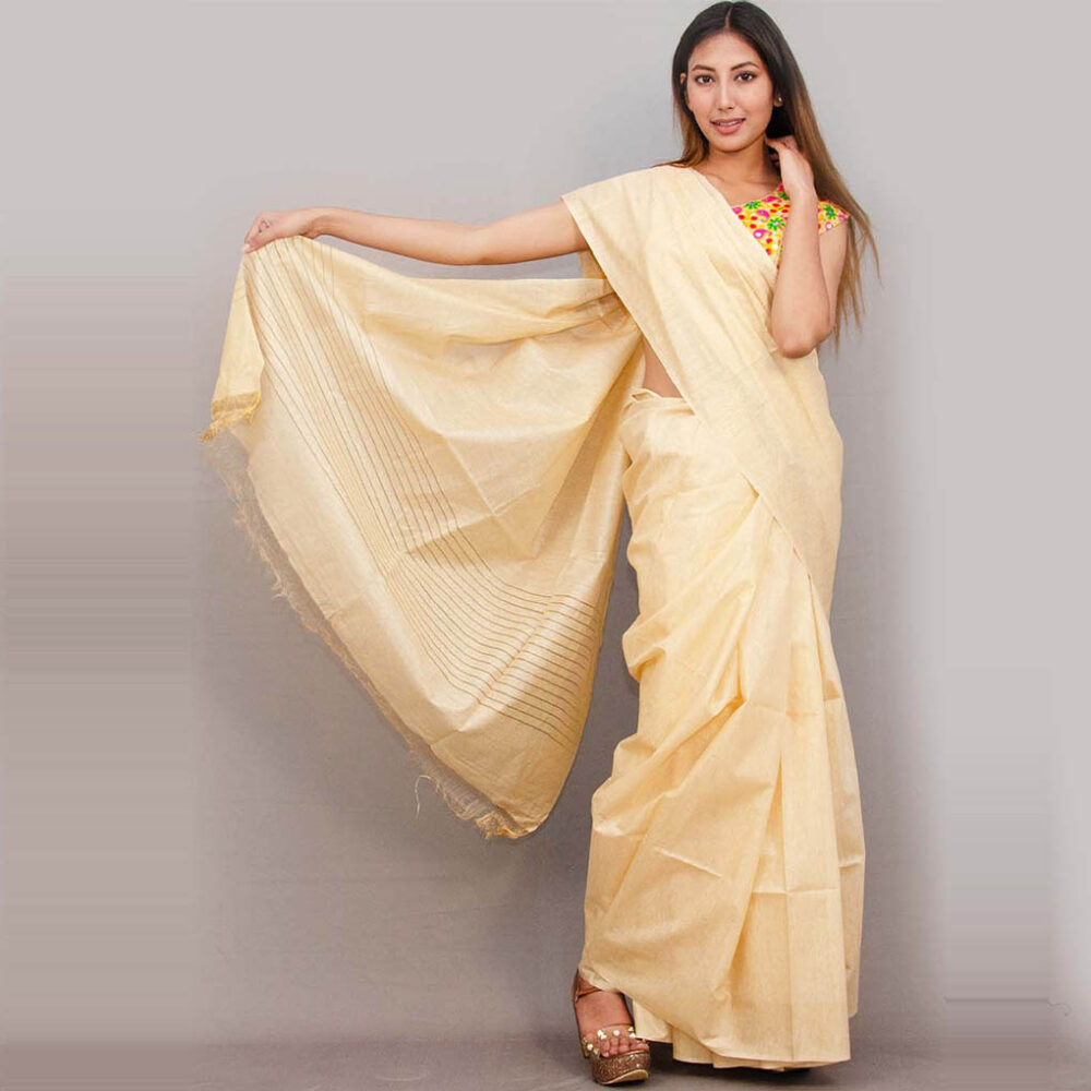 Baige Silk Zari Party Wear Saree