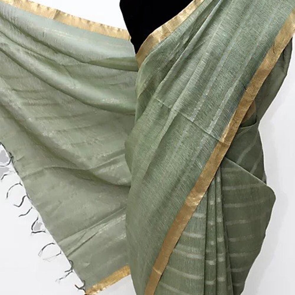 Fern Summer Stripe Saree - Image 2