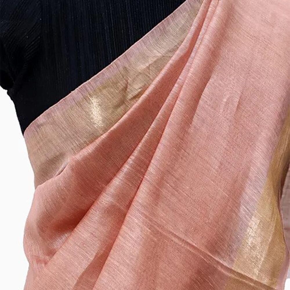 Handloom Melon Zari Saree - Image 4