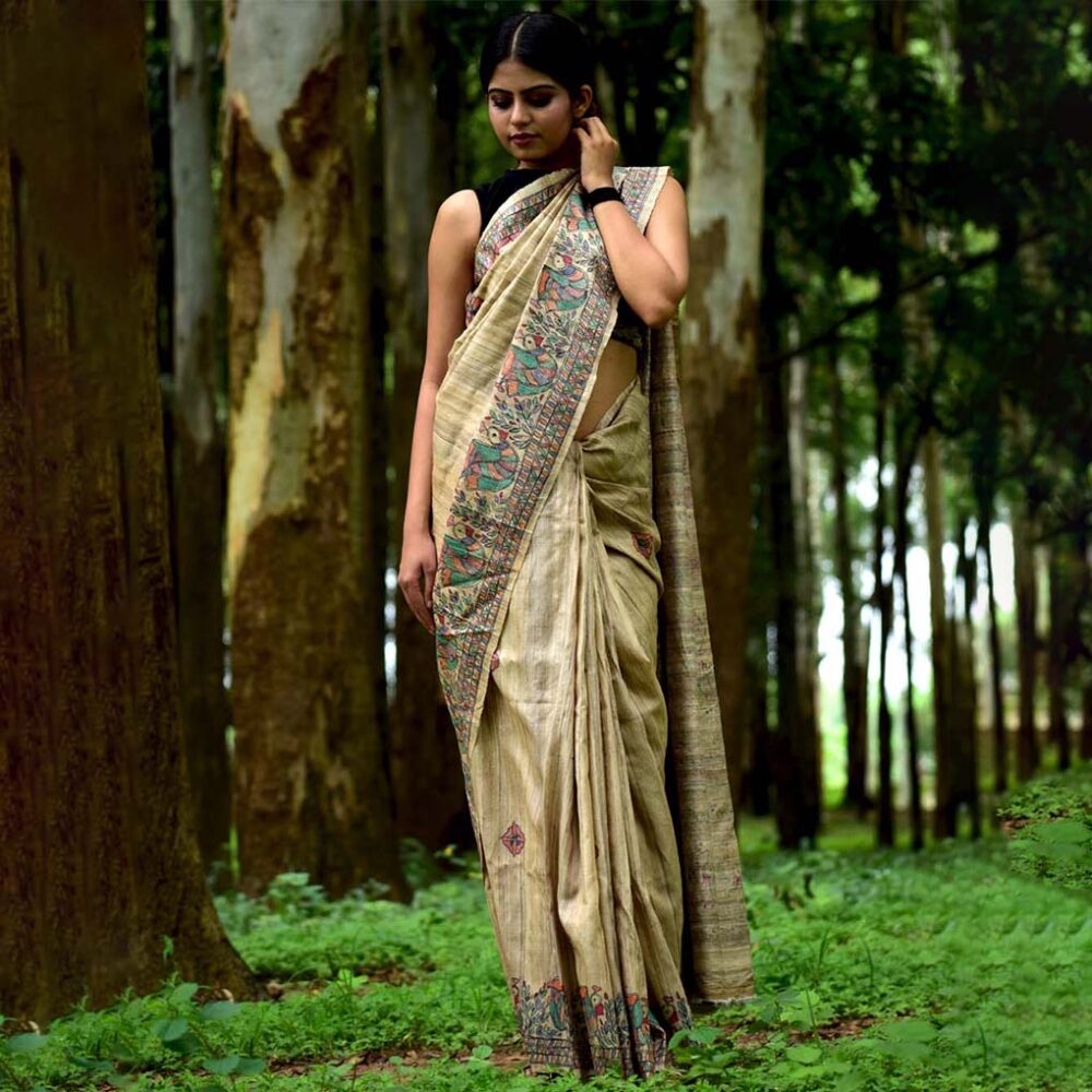 Handloom Silk Madhubani Saree