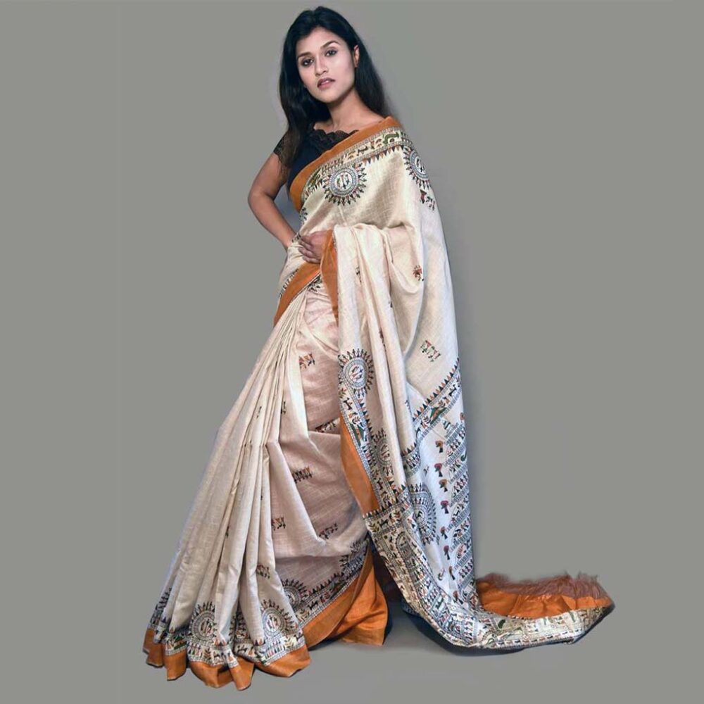 Handloom Warli Silk Saree - Image 2
