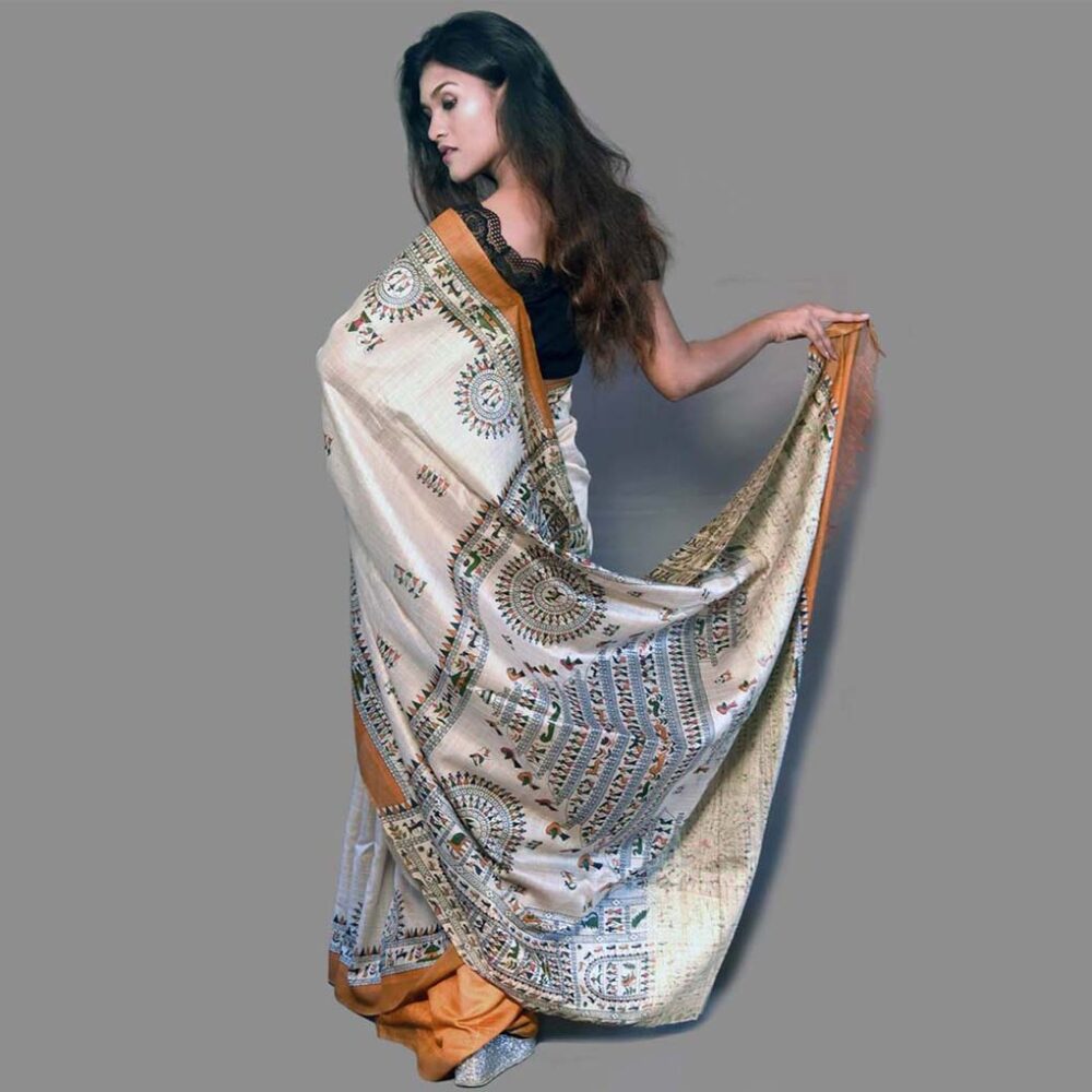 Handloom Warli Silk Saree - Image 3