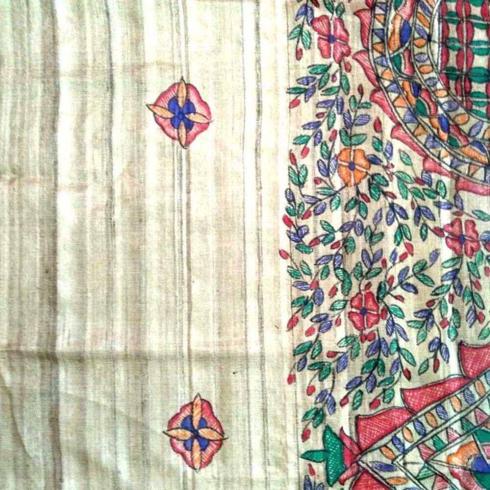 Handloom Silk Madhubani Saree - Image 4