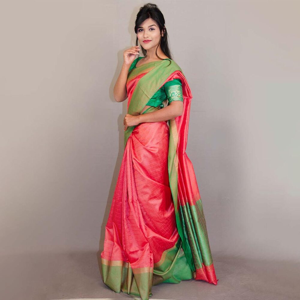 Handloom Silk Madhubani Saree - Image 3