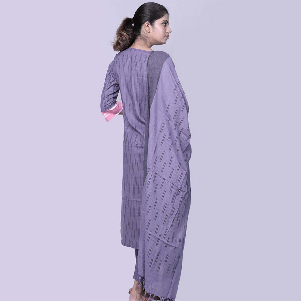 Handloom Mix Match Navy Kurti - Image 4
