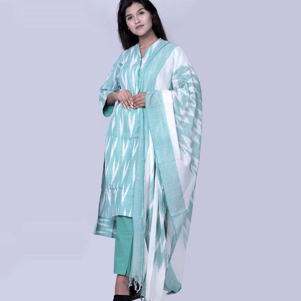 Mint Ikat Kurti Set - Image 2