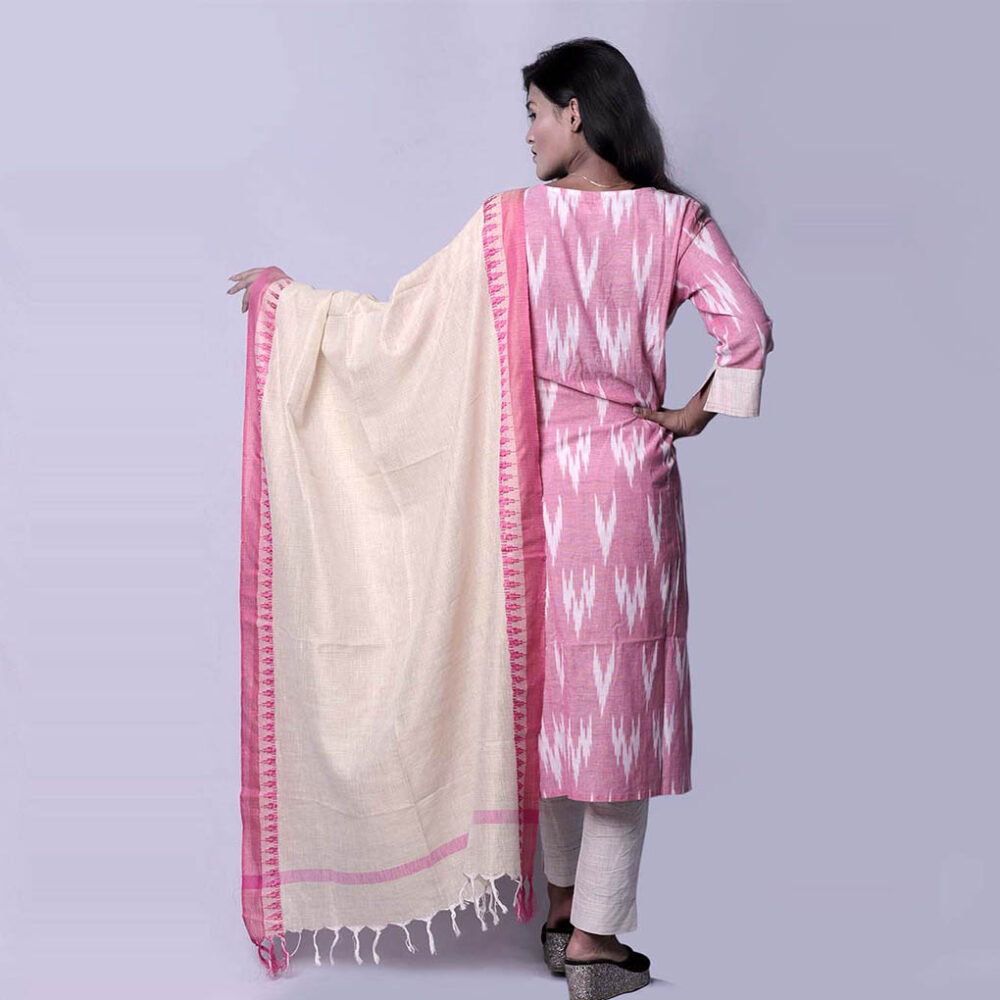 Pink Pastel Ikat Kurti Set - Image 4