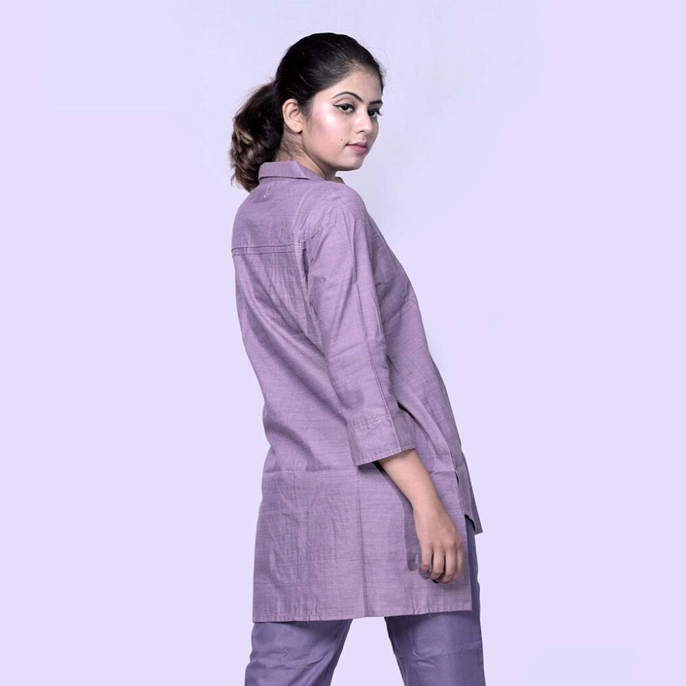 Pintuck Shirt Collar Top - Image 2