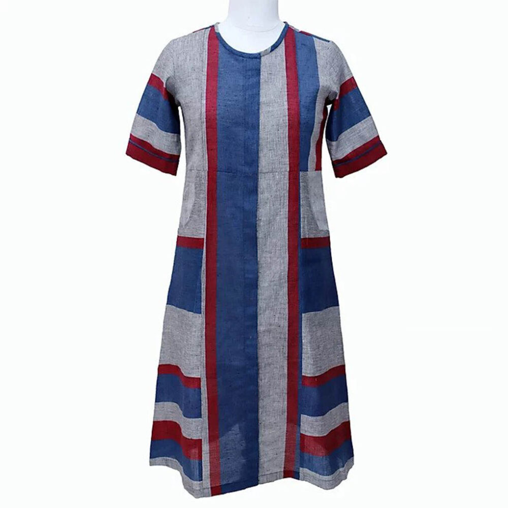 Handloom Nautical Stripe Shift Dress