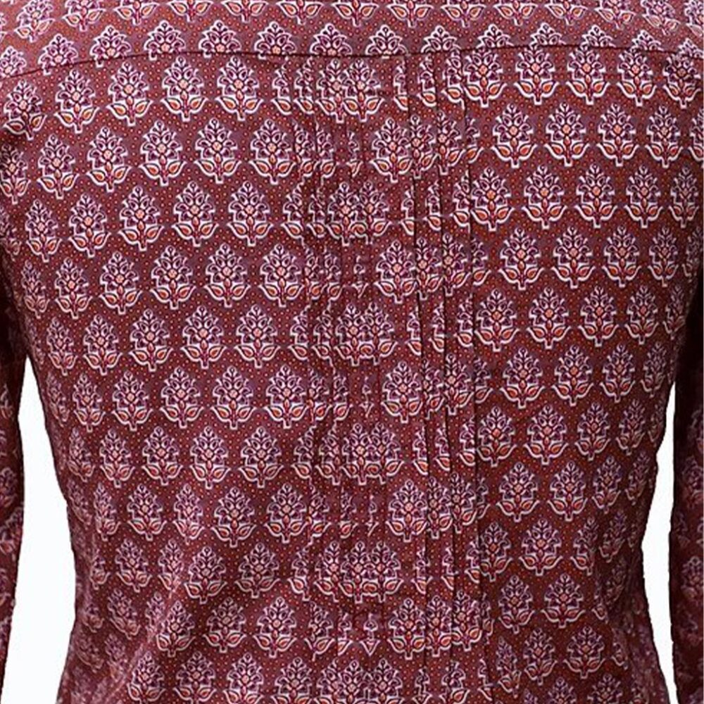 Pleated Printed Top-Terracotta - Image 3