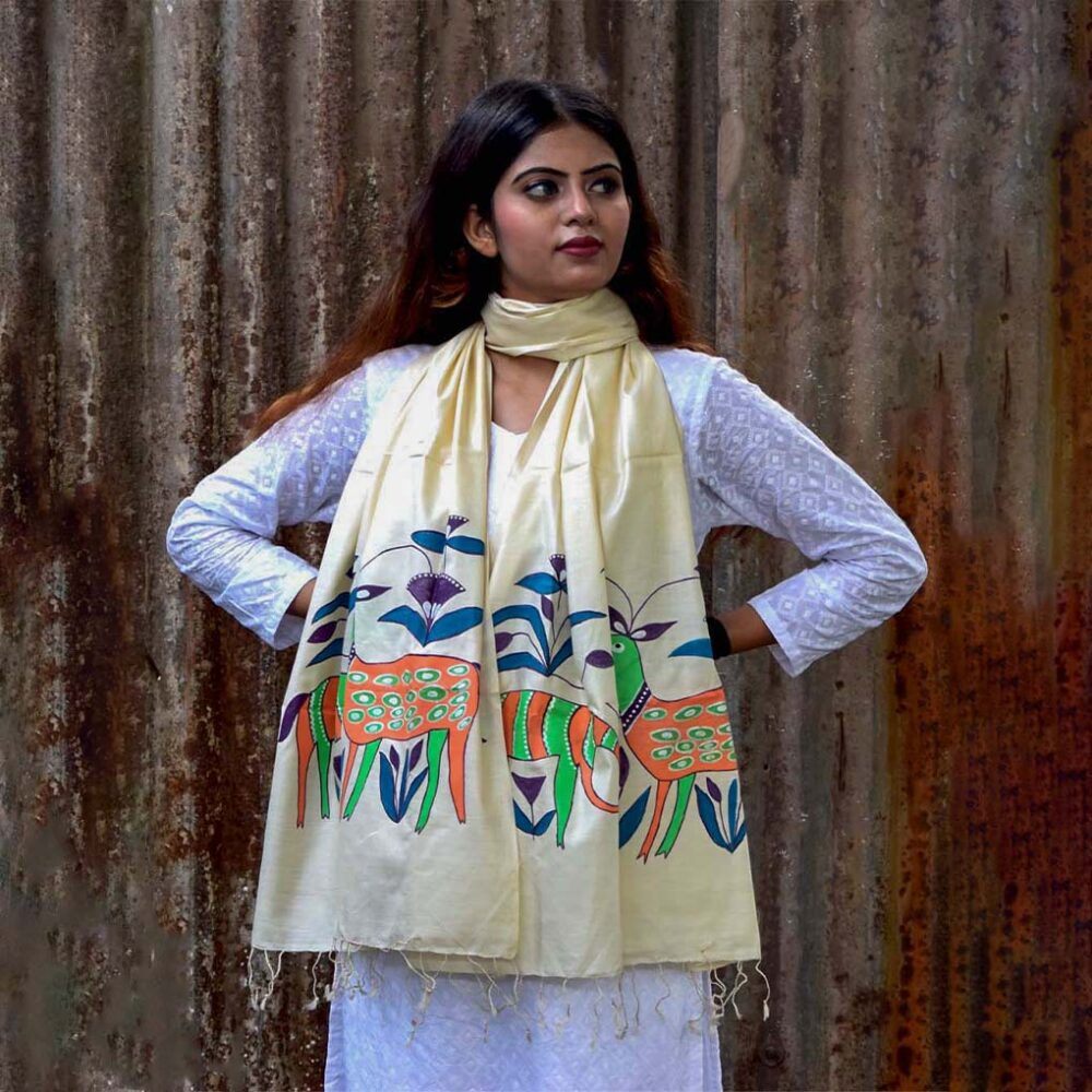 Tribal Fauna Silk Stole - Image 2
