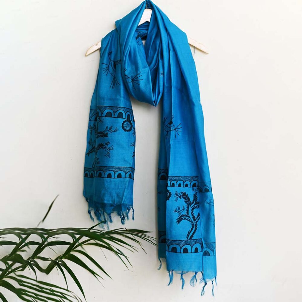 Sohrai Silk Blue Dupatta