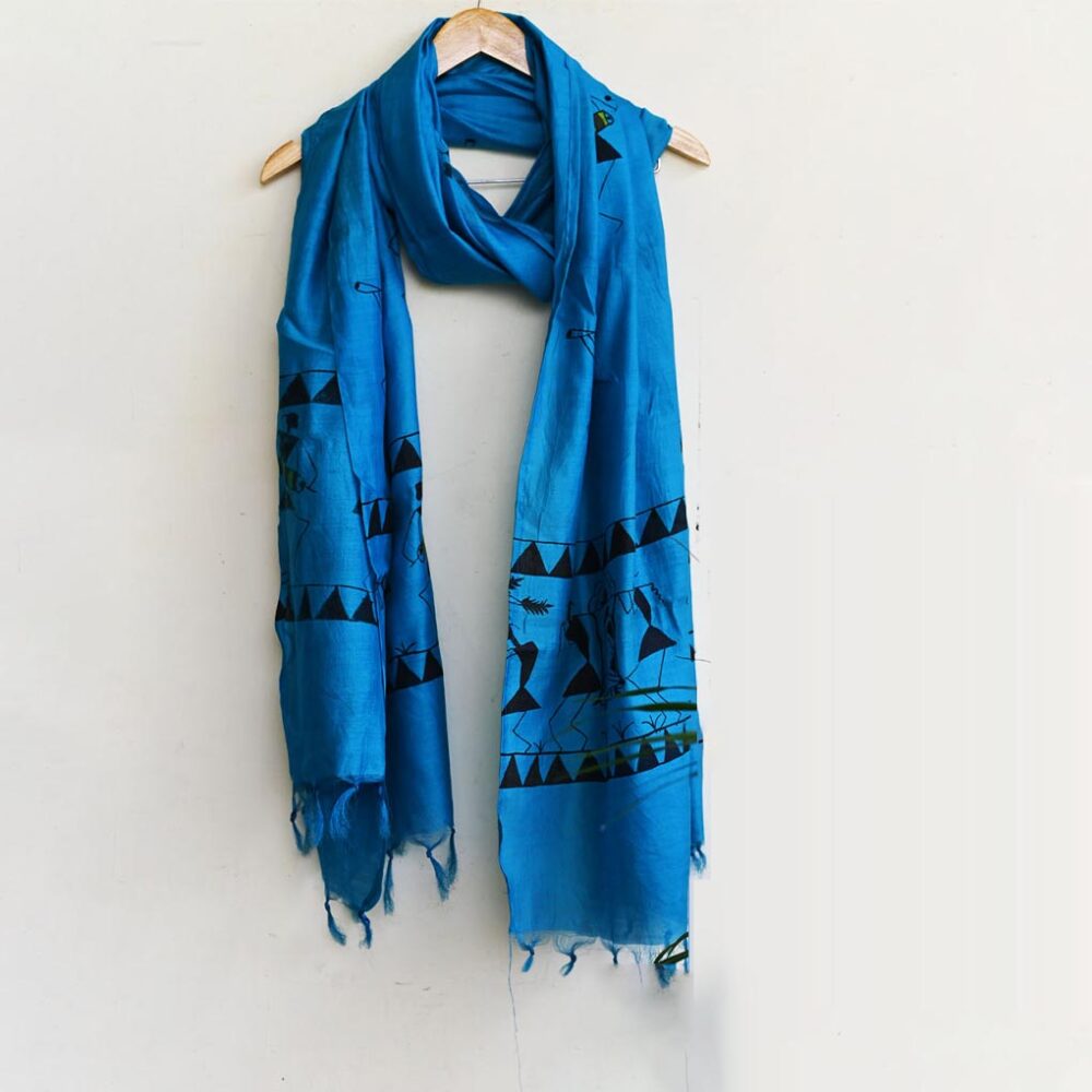 Silk Tribal Blue Dupatta