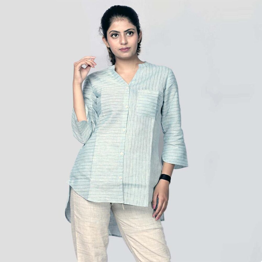 Handloom Stripe Pocket Shirt - Image 3