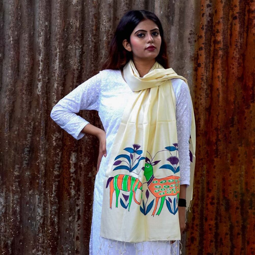 Tribal Fauna Silk Stole - Image 3