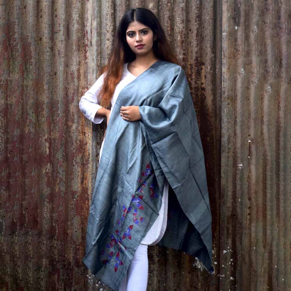 Silk Sohrai Floral Stole