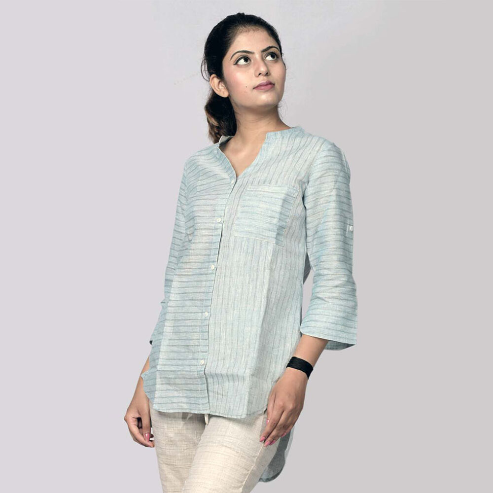 Handloom Stripe Pocket Shirt