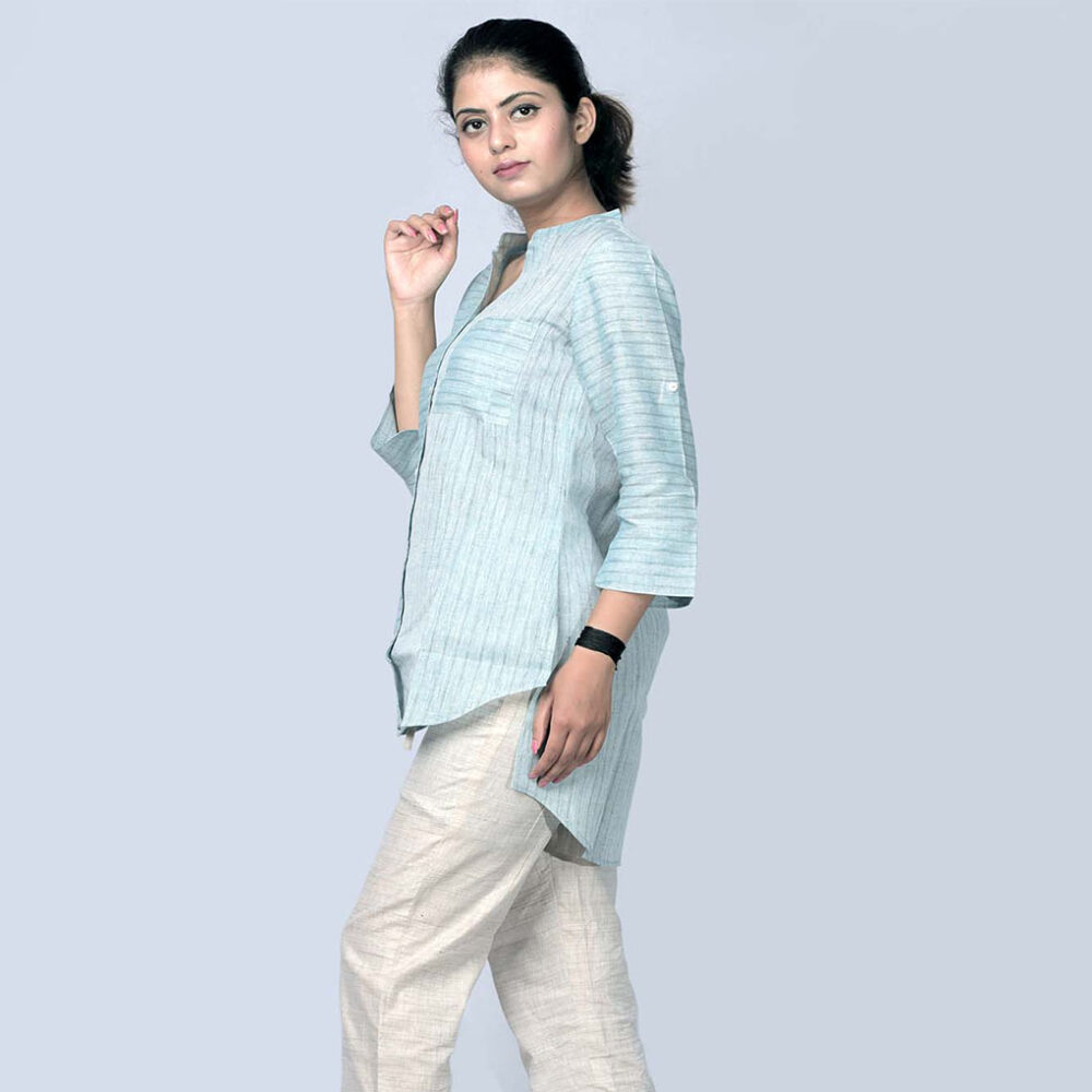 Handloom Stripe Pocket Shirt - Image 2