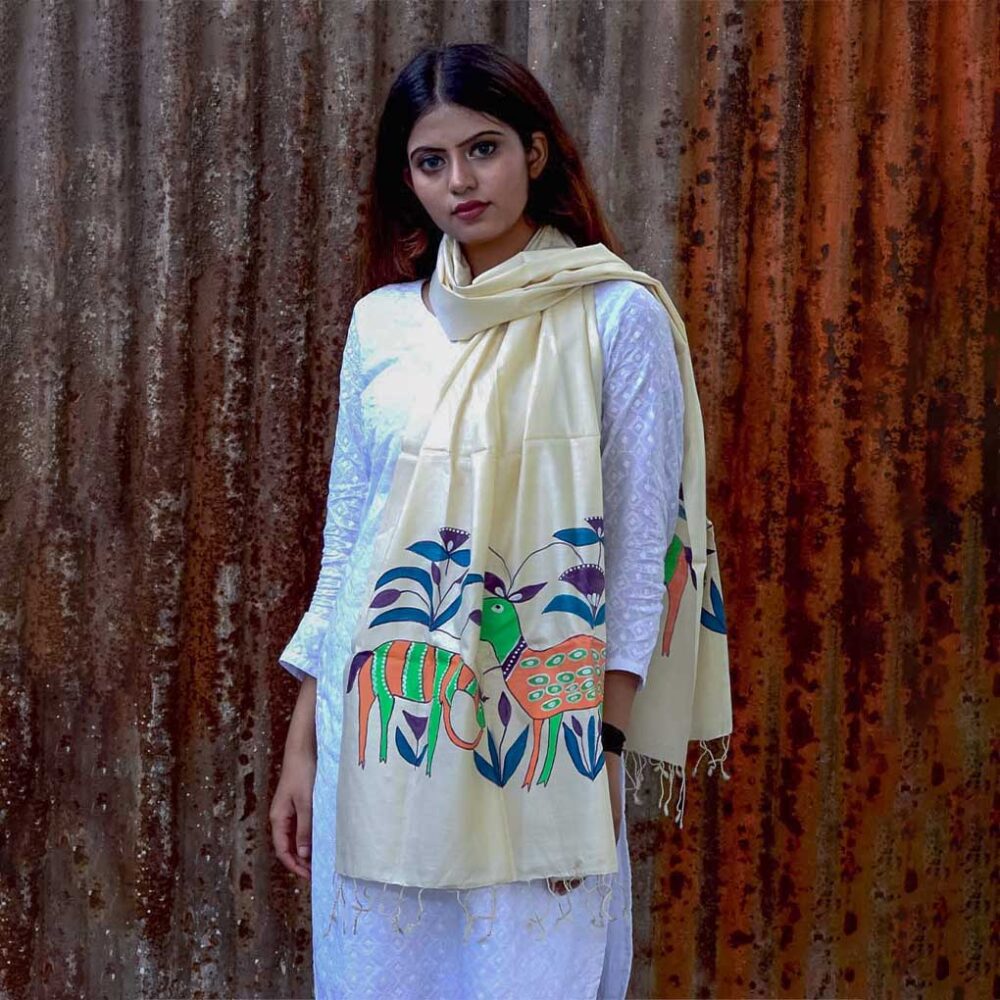 Tribal Fauna Silk Stole