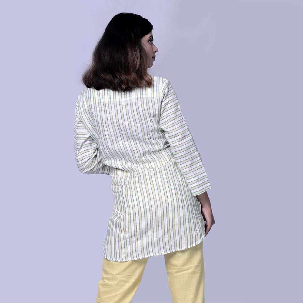 Handloom Designer Stripe Shirt - Image 4
