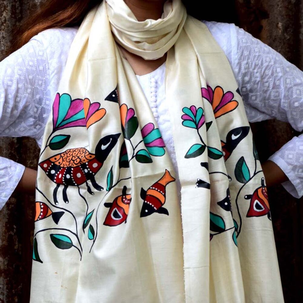 Silk Sohrai Fish Stole - Image 4