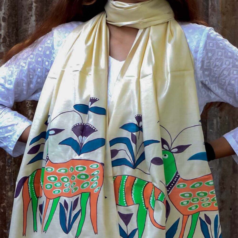 Tribal Fauna Silk Stole - Image 4